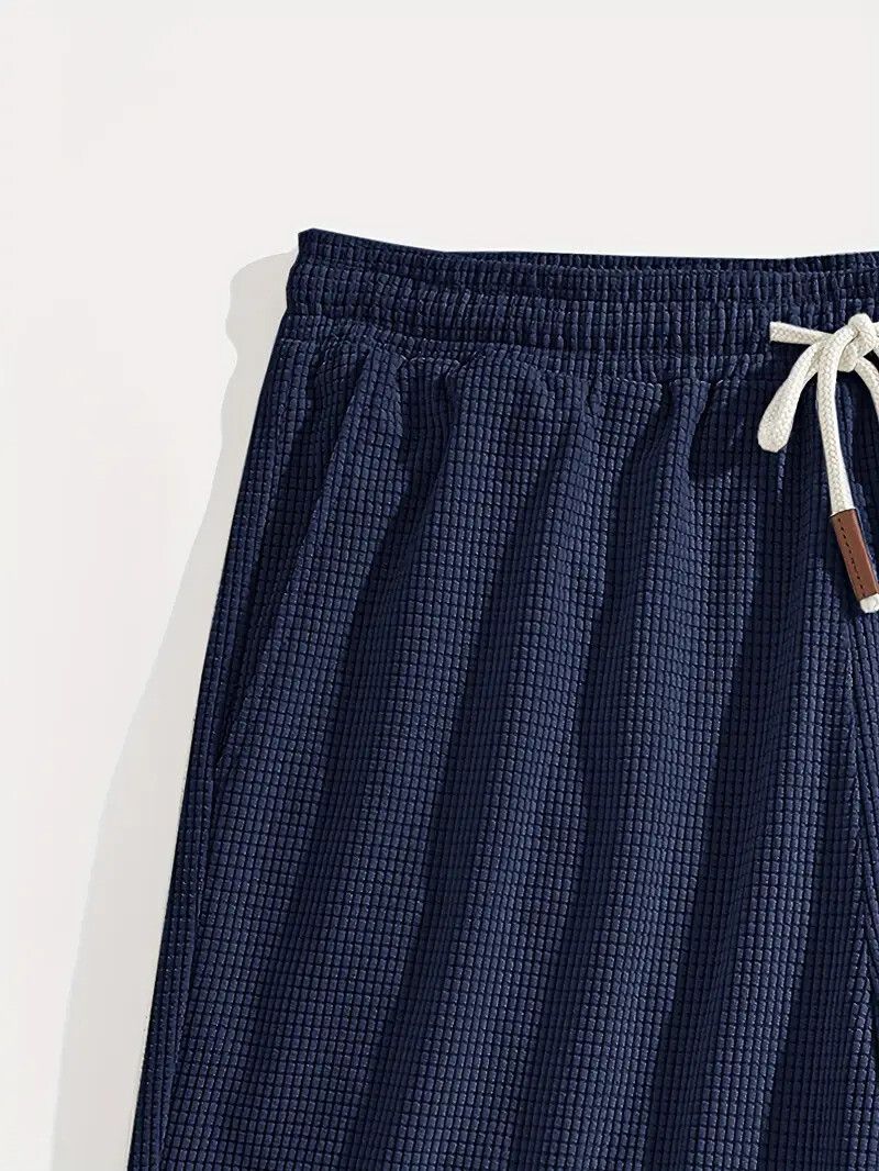FABRIPPLE Men's Navy Blue Casual Shorts for Summer - Image 4